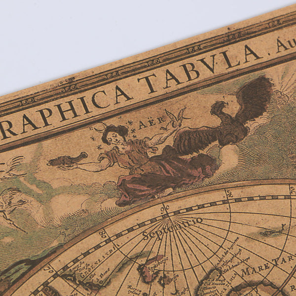 Poster Kraft "Carte Vintage World" - Les Doux Raveurs